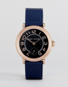 Часы с темно-синим кожаным ремешком Marc Jacobs Riley - Золотой