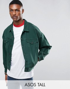 Зеленая свободная джинсовая куртка ASOS TALL - Зеленый