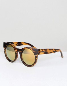 Солнцезащитные очки в форме кошачего глаза в черепаховой оправе Quay Australia - Коричневый