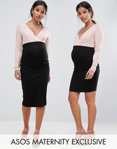 2 трикотажные юбки (мини/миди) с завышенной талией ASOS Maternity - СКИДКА 20 - Черный