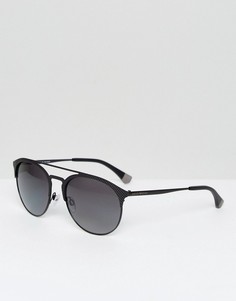Круглые солнцезащитные очки Emporio Armani - Черный