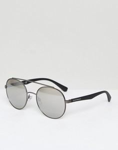 Круглые солнцезащитные очки Emporio Armani - Серебряный