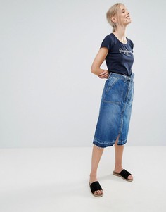 Джинсовая юбка с поясом Pepe Jeans Lulu - Синий