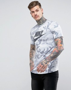 Серая футболка с камуфляжным принтом Nike AA1196-100 - Серый