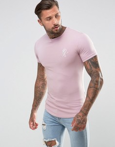 Розовая обтягивающая футболка Gym King - Розовый