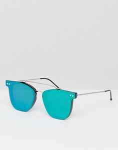 Круглые солнцезащитные очки с зелеными зеркальными стеклами Spitfire FTL - Зеленый