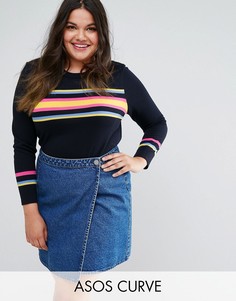 Джемпер с яркими полосками ASOS CURVE - Мульти