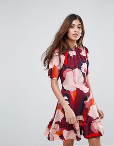 Платье с оборками и принтом Closet - Мульти