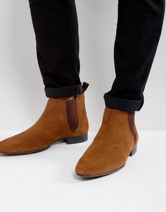 Светло-коричневые замшевые ботинки челси New Look - Коричневый