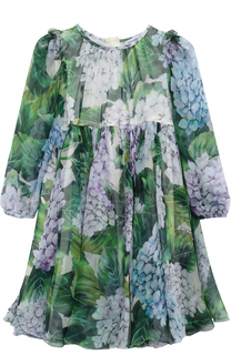 Шелковый комплект из платья с цветочным принтом и трусов Dolce &amp; Gabbana