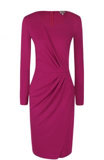 Платье-миди с драпировкой и длинным рукавом Armani Collezioni