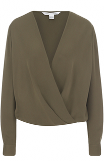 Шелковая блуза свободного кроя с V-образным вырезом Diane Von Furstenberg
