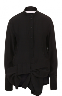 Шелковая блуза прямого кроя с бантом Victoria by Victoria Beckham