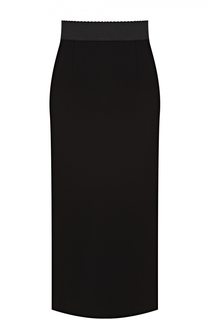 Юбка-карандаш с разрезом и широким поясом Dolce &amp; Gabbana