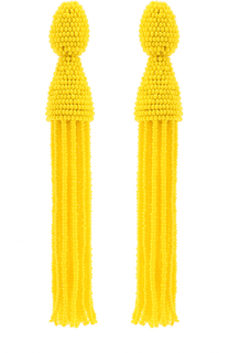 Серьги-клипсы из бисера Oscar de la Renta