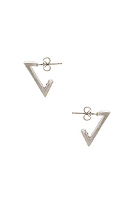 Double v pave huggie earrings - Michelle Campbell