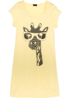 Ночная рубашка в стиле футболки (нежно-желтый с жирафом) Bonprix