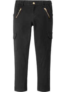 Узкие брюки-карго с карманами на молнии (черный) Bonprix
