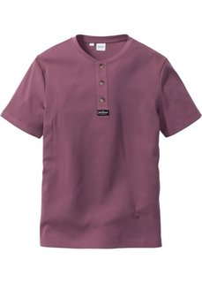 Однотонная футболка стандартного прямого кроя regular fit (ягодный) Bonprix