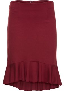 Трикотажная юбка с воланом (красный каштан) Bonprix