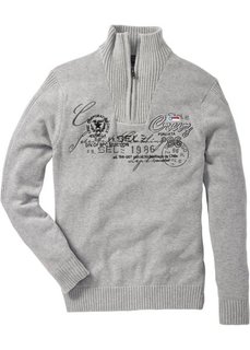Пуловер Regular Fit (светло-серый меланж) Bonprix