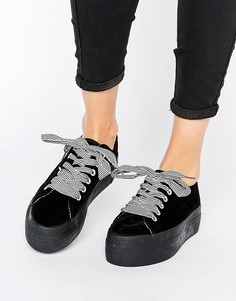 Кроссовки на платформе и контрастной шнуровке Sixtyseven - Черный