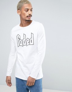 Длинный лонгслив с принтом Faded ASOS - Белый
