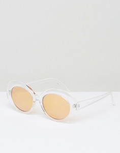 Овальные солнцезащитные очки в прозрачной оправе ASOS - Прозрачный