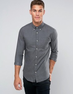 Строгая рубашка с воротником на пуговицах Jack & Jones Premium - Серый
