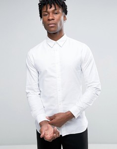 Узкая оксфордская рубашка с длинными рукавами Selected Homme - Белый