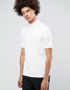 Белая футболка с молнией Weekday - Белый