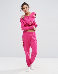 Джоггеры с прорехами ASOS LOUNGE - Розовый
