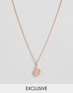 Ожерелье с покрытием из розового золота и подвеской в виде буквы С Katie Mullally - Золотой