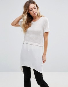 Туника с длинной кромкой Vero Moda - Кремовый