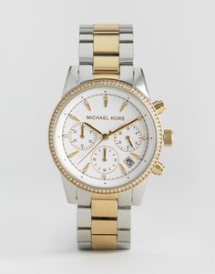 Часы с отделкой Michael Kors MK5615 Parket - Серебряный