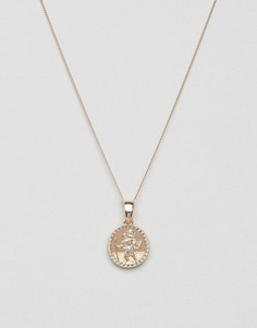 Золотистое ожерелье с небольшим медальоном Chained & Able - Золотой
