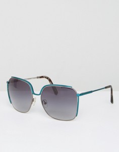 Большие солнцезащитные очки Matthew Williamson Peacock Shine - Синий