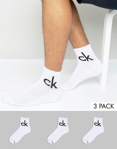 Набор из 3 пар белых носков Calvin Klein - Белый