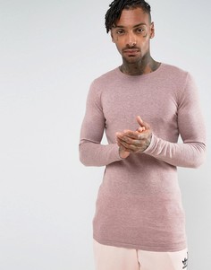 Длинный обтягивающий хлопковый джемпер ASOS - Фиолетовый