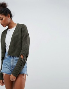 Укороченный кардиган с завязками по бокам ASOS - Зеленый