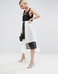 Плиссированная юбка миди в несколько слоев ASOS WHITE - Мульти
