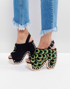 Босоножки на каблуке и платформе Jeffrey Campbell - Мульти