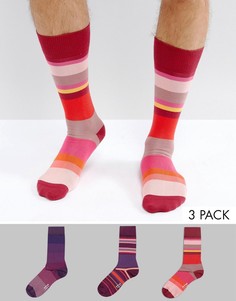 Набор из 3 пар красных носков в полоску Paul Smith - Красный
