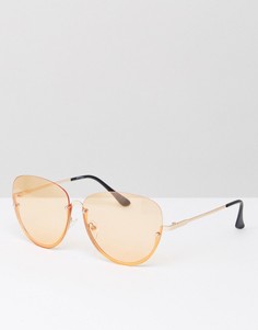 Солнцезащитные очки в половинчатой оправе со стеклами персикового цвета Jeepers Peepers - Оранжевый