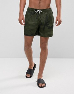 Зеленые шорты для плавания с камуфляжным принтом Abercrombie & Fitch 5 - Зеленый