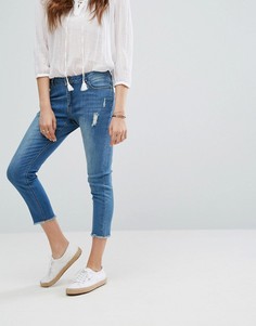 Укороченные джинсы с необработанным низом Gandys - Синий