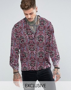Рубашка классического кроя с принтом пейсли Reclaimed Vintage Inspired - Розовый