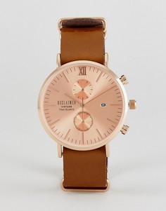 Часы с хронографом и кожаным коричневым ремешком Reclaimed Vintage Inspired - Коричневый