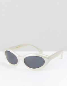 Солнцезащитные очки кошачий глаз кремового цвета Reclaimed Vintage Inspired - Кремовый