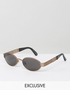 Круглые солнцезащитные очки в золотистой оправе Reclaimed Vintage - Золотой
